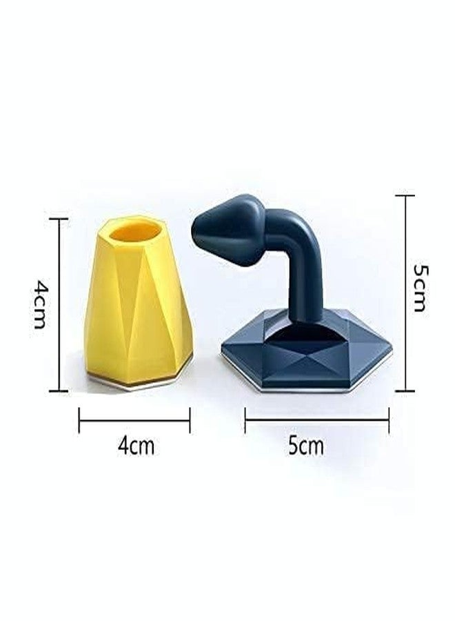 NOMAZO Door Stopper Floor Holder Anti-Collision Door Bumper Strip Rubber Doorstop Wedge with 3M Double-Sided Tape | Hidden Sticker Floor Mounted Door Stopper Multicolor - Image 3